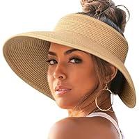 Algopix Similar Product 3 - Straw Sun Hats for WomenStraw Visor
