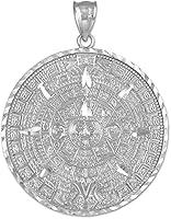 Algopix Similar Product 8 - 925 Sterling Silver Round Aztec Mayan