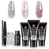 Algopix Similar Product 8 - Saviland Glitter Poly Nails Gel Kit 3