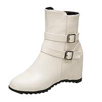 Algopix Similar Product 6 - Wedge Womens Belt Inner Fashion Boots