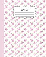 Algopix Similar Product 12 - Notebook Pink Roses College Ruled Line