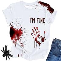 Algopix Similar Product 3 - OCURHU Im Fine Bloody Shirt Blood