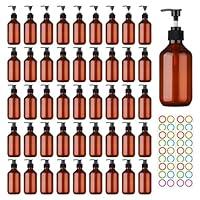 Algopix Similar Product 4 - 46 Pack Amber Plastic Bottles with Pump