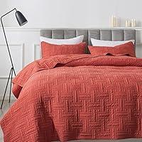 Algopix Similar Product 19 - Burnt Orange Quilt Queen Size Bedding