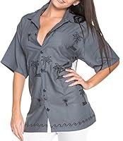 Algopix Similar Product 5 - LA LEELA Womens Tunic Hawaiian Shirt