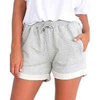 Algopix Similar Product 1 - Women Elastic Waist Sports Beach Shorts