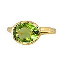 Algopix Similar Product 1 - Green Gemstone RingsOval Shape Peridot