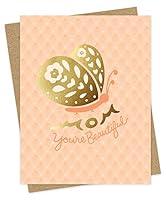 Algopix Similar Product 3 - Golden Butterfly Card for Mom by Night
