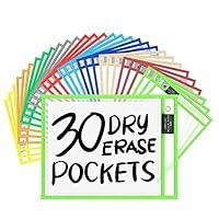 Algopix Similar Product 5 - 30 Pack Dry Erase Pockets 10x13