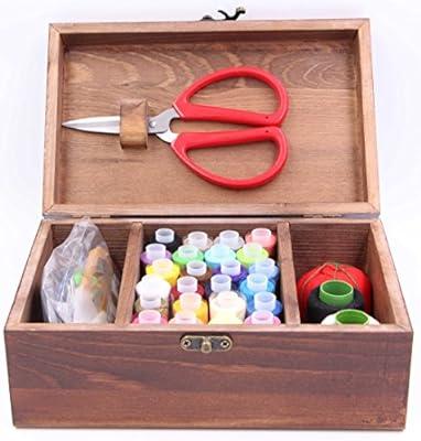 Sewing Kit for Adults - Wooden Sewing Box - Sewing Basket - Hand