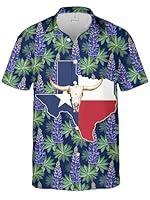 Algopix Similar Product 14 - HEARTZZ Texas Hawaiian Shirt for Men