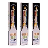 Algopix Similar Product 2 - Color Drip Candles 3Pack 6 candles