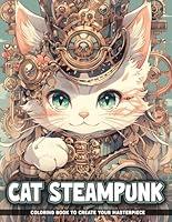 Algopix Similar Product 1 - Cat Steampunk Coloring Book Cat
