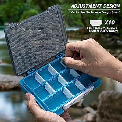 QualyQualy Fishing Tackle Box, Small Tackle Box Organizer with Removeable  Diveders, 2 in 1 Small Fishing Tackle Box Organizer, Plastic Storage Box