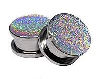 Algopix Similar Product 4 - Screw on Plugs  Silver Holographic