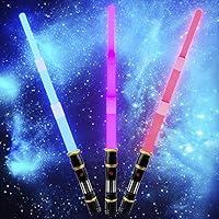 Algopix Similar Product 6 - 3 Pack 3 Colors Light Up Saber with FX