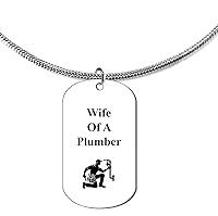 Algopix Similar Product 17 - Wife Of A Plumber Dog Tag On A