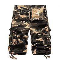 Algopix Similar Product 20 - Mens Multi Pockets Camo Cargo Shorts