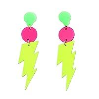 Algopix Similar Product 18 - Colorful Neon Lightning Dangle Drop