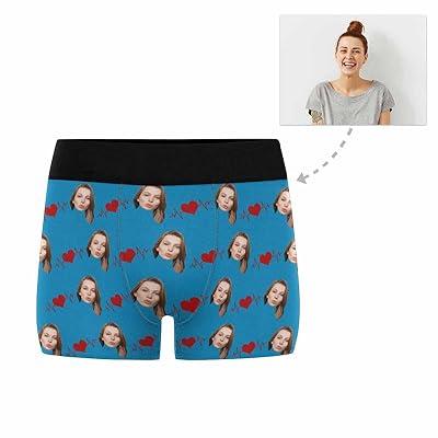 Custom Girlfriend Face Boxers Shorts Green Personalised Photo Underwear  Christmas Gift For Men - Personalized Face Photo
