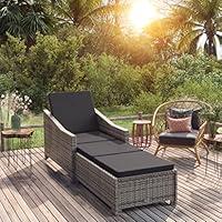 Algopix Similar Product 1 - Sun Lounger with Dark Gray Cushion Poly