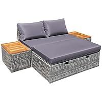 Algopix Similar Product 18 - Devoko Patio Day Bed with 2 Side Tables