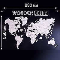 Algopix Similar Product 18 - WOODENCITY Wooden World Map L Size