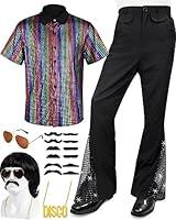 Algopix Similar Product 7 - 6 PCS Mens 70s Disco Outfit Costume