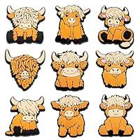 Algopix Similar Product 1 - Highland Cow Shoe Decoration  9 PCS