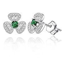 Algopix Similar Product 12 - Green Emerald Sterling Silver Stud