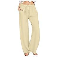 Algopix Similar Product 11 - Womens Linen Wide Leg Pants Summer