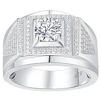 Algopix Similar Product 13 - Heinlov Mens Moissanite Wedding Band