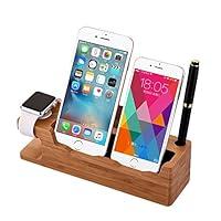 Algopix Similar Product 7 - MOOZO Bamboo Wood Desktop Charging Dock