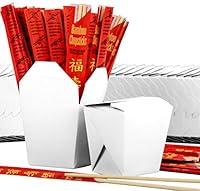Algopix Similar Product 10 - White 16 oz Chinese Take Out Box and