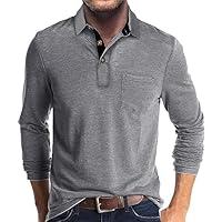 Algopix Similar Product 19 - PICKLION Mens Long Sleeve Polo Shirts