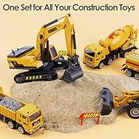 Meland Construction Toy Trucks - 8 Mini Construction Vehicles with  Mat(22.7x32.7Inch) & Road Signs, Toddler Boys Toys for Kids Age 3,4,5,6  Year Old