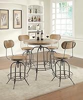 Algopix Similar Product 10 - Benjara Wooden Top Round Bar Table