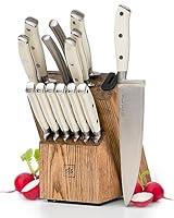 Algopix Similar Product 2 - White Knife Set with Block  14Piece