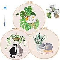 Algopix Similar Product 1 - Highkick Cat Embroidery Kits for