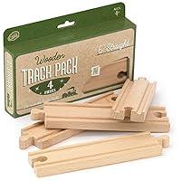 Algopix Similar Product 18 - 4piece 6 Straight Wooden Train Track