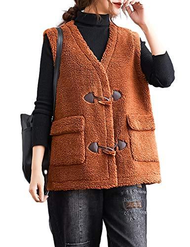 Gihuo Women's Long Puffer Vest Winter Quilted Hooded Sleeveless Zip Up Long  Jacket Vest Gilet