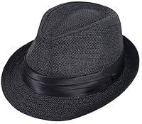 Algopix Similar Product 19 - Kids Fedora Black Straw Sun Beach