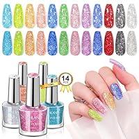 Algopix Similar Product 11 - SAVILAND 12 Colors Glitter Nail Polish