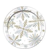 Algopix Similar Product 15 - Shining Snow Round Metallic Plates 7