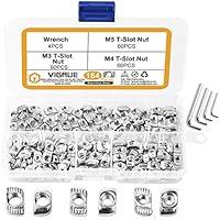 Algopix Similar Product 1 - VIGRUE 184Pcs 2020 Series T Nuts M3 M4