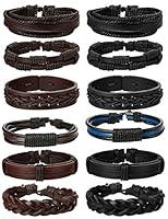 Algopix Similar Product 20 - Jstyle 12Pcs Braided Leather Bracelet