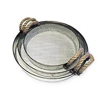 Algopix Similar Product 12 - Round Metal Decorative Nesting Tray