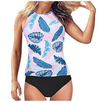 Women's Plus Size Blue Flamingo Frill Swimwear