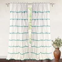 Algopix Similar Product 19 - DriftAway Pom Pom Ruffle Window Curtain
