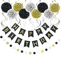 Algopix Similar Product 12 - LITAUS Black Gold Birthday Decorations